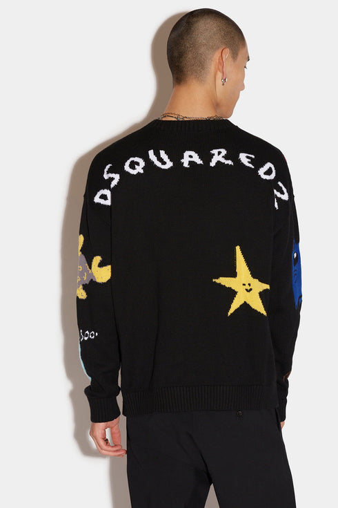 DSQUARED2 Mini Leaf Sweater Mens Apparel - Mens Apparel